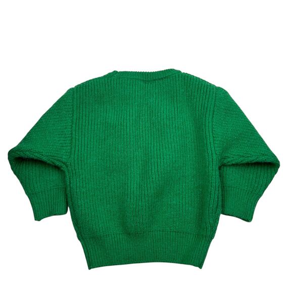 Spearmint Love Green Wool Sweater Pint Size Graphic Patch Baby Sweater 18-24M - Picture 4 of 4